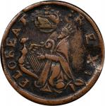 Undated (ca. 1652-1674) St. Patrick Farthing. Martin 1c.2-Ba.12, W-11500. Rarity-6+. Copper. Nothing