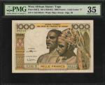 WEST AFRICAN STATES. Banque Centrale des Etats de LAfrique de LOuest. 1000 Francs, ND (1959-65). P-8