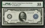 Fr. 1025. 1914 $50 Federal Reserve Note. Boston. PMG About Uncirculated 55.