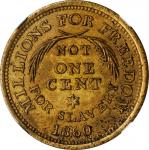 1860 Abraham Lincoln Political Medal, or "Bramhalls Token." First Obverse. Brass. 24 mm. Cunningham 