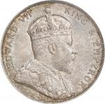 1905年香港半圆银币。伦敦造币厂。HONG KONG (SAR). 50 Cents, 1905. London Mint. Edward VII. PCGS MS-62.