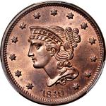 1840 Braided Hair Cent. N-6. Rarity-1. Large Date. MS-66 RB (PCGS). CAC.