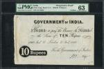 x Government of India, progressive proof 10 Rupees, LONDON, 27 January 1860, E/Z 76283, black text w