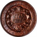 1909 Alaska-Yukon-Pacific Exposition. Utah Dollar. HK-359. Rarity-5. Copper. MS-66 BN (NGC).