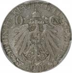 1909年青岛大德国宝一角。柏林造币厂。CHINA. Kiau Chau. German Occupation. 10 Cents, 1909. Berlin Mint. PCGS AU-58.