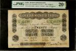 INDIA. Government of India. 20 Rupees, 1905. P-A14d. PMG Very Fine 20 Net. Restoration.
