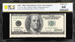 Lot of (4) Fr. 2175-L. 1996 $100 Federal Reserve Notes. San Francisco. PCGS Banknote Choice Uncircul