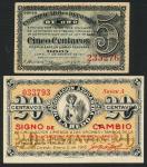 Certificado de Deposito de Oro, Peru, 5 Centavos, 1917, red serial number 235276, black on green, va