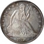1876-S Liberty Seated Half Dollar. Type I Reverse. WB-26. Rarity-4. Very Small S. Unc Details--Clean
