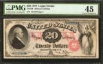 Fr. 129. 1878 $20 Legal Tender Note. PMG Choice Extremely Fine 45.