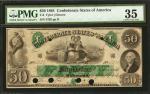 T-6. Confederate Currency. 1861 $50. PMG Choice Very Fine 35.