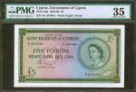 CYPRUS. Government of Cyprus. 5 Pounds, 1955-60. P-36a. PMG Choice Very Fine 35.
