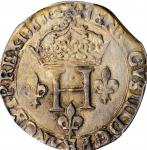 FRANCE. 2 Sol Parisis, 1585-&. Aix Mint. Henry III. PCGS AU-55 Gold Shield.