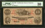 T-23. Confederate Currency. 1861 $10. PMG Very Fine 30.