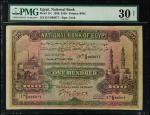 EGYPT. National Bank of Egypt. 100 Egyptian Pounds, 1936. P-17c. PMG Very Fine 30 Net. Restoration, 