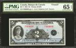 CANADA. Banque du Canada. 2 Dollars, 1935. BC-4. PMG Gem Uncirculated 65 EPQ.