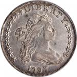 1797 Draped Bust Silver Dollar. BB-71, B-3. Rarity-2. Stars 10x6. EF-45 (PCGS).