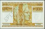SAARLAND. Treasury of Sarre. 1 to 100 Mark, 1947. P-3s to 8s. Specimens. PCGSBG Choice About Uncircu