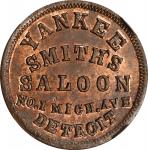 Michigan--Detroit. 1863 Yankee Smiths Saloon. Fuld-225BV-2a. Rarity-5. Copper. Reeded Edge. MS-65 RB