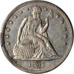 1847 Liberty Seated Silver Dollar. OC-2. Rarity-1. AU Details--Rim Damage (PCGS).