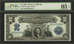 Fr. 255. 1899 $2 Silver Certificate. PMG Gem Uncirculated 65 EPQ.