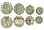 Edward VII (1901-1910), Matte Proof Maundy Set,, 1902, Fourpence to Penny (ESC 3608 [2518]; Spink 39