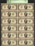 Uncut Sheet of (12) Fr. 2000-I. 1928 $10 Federal Reserve Note. Minneapolis. PCGS Currency Choice Abo