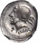 ROMAN REPUBLIC. D. Junius L.f. Silanus. AR Denarius Brockage, Rome Mint, ca. 91 B.C. NGC VF, Strike: