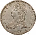 1836 Capped Bust Half Dollar. Reeded Edge. 50 CENTS. GR-1, the only known dies. Rarity-2. AU Details