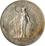 1900-C年英国贸易银元站洋一圆银币。加尔各答铸币厂。GREAT BRITAIN. Trade Dollar, 1900-C. Calcutta Mint. PCGS MS-61 Gold Shie