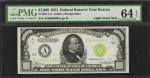 Fr. 2211-A. 1934 $1000 Federal Reserve Note. Boston. PMG Choice Uncirculated 64 EPQ.