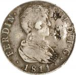 SPAIN. 4 Reales, 1811-V SG. Valencia Mint. Ferdinand VII. PCGS Genuine--Chopmark, VF Details.