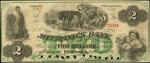 Pittsburgh, Pennsylvania. Mechanics Bank. May 1, 1861. $2. Very Fine.