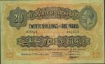 East African Currency Board, 20 shillings, 15 December 1921, serial number A/8 62871, orange-brown a
