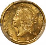 1849-O Gold Dollar. Winter-3. MS-62+ (PCGS).