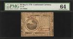 CC-36. Continental Currency. May 9, 1776. $6. PMG Choice Uncirculated 64.