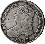 1817 Contemporary Counterfeit Capped Bust Half Dollar. Cast. Plain Edge. Near Fine.