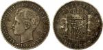 CHINESE CHOPMARKS: PHILIPPINES: AR peso, 1897, KM-154, toned, several large Chinese merchant chopmar