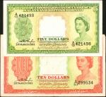 1953年马来亚及英属婆罗洲货币发行局伍，拾圆。