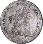 1798 Draped Bust Silver Dollar. Heraldic Eagle. BB-121, B-9. Rarity-5. Pointed 9, Close Date. EF-45 