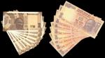 Reserve Bank of India, 10 rupees (8), 2007-16, various prefixes, solid serial numbers 111111-777777,