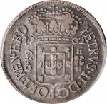 BRAZIL. 640 Reis, 1702-P. Pernambuco Mint. Pedro II. PCGS VF-30 Gold Shield.