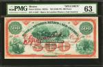 MEXICO. Banco de Londres Mexico y Sud America. 500 Pesos, ND (1866-79). P-S223As. Specimen. PMG Choi