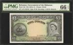 BAHAMAS. Government of the Bahamas. 1 Pound, ND (1953). P-15d. PMG Gem Uncirculated 66 EPQ.