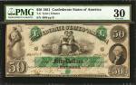 T-6. Confederate Currency. 1861 $50. PMG Very Fine 30.