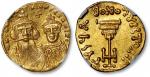 拜占庭帝国希拉克略王朝公元654-668年“康斯坦斯二世与康斯坦特四世”双皇帝像索利多金币一枚