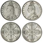 Victoria (1837-1901), Florins (2), 1887; 1888 (ESC 2953, 2956 {868, 870}), extremely fine or better,