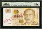 1999年新加坡货币发行局一万圆。样票。SINGAPORE. Board of Commissioners of Currency. 10,000 Dollars, ND (1999). P-44s.