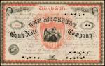 The American Bank Note Company. Type II Certificate for Shares. 1873. Issued and Cancelled. Very Fin