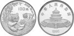 1995年12盎司熊猫银币，原盒装、附证书NO.0000811。面值100元，直径80mm，成色99.9%，发行量1000枚。其实铸量暂不可考，应远小于计划发行
